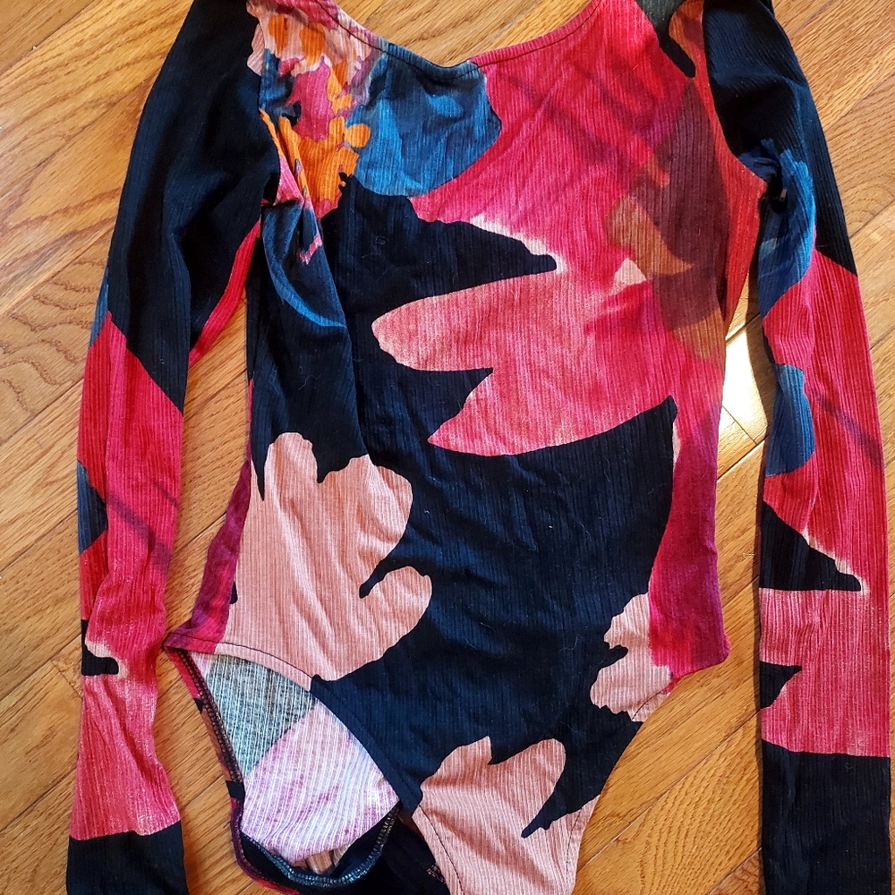 Desigual Bodysuit Womens Floral Long Sleeve
